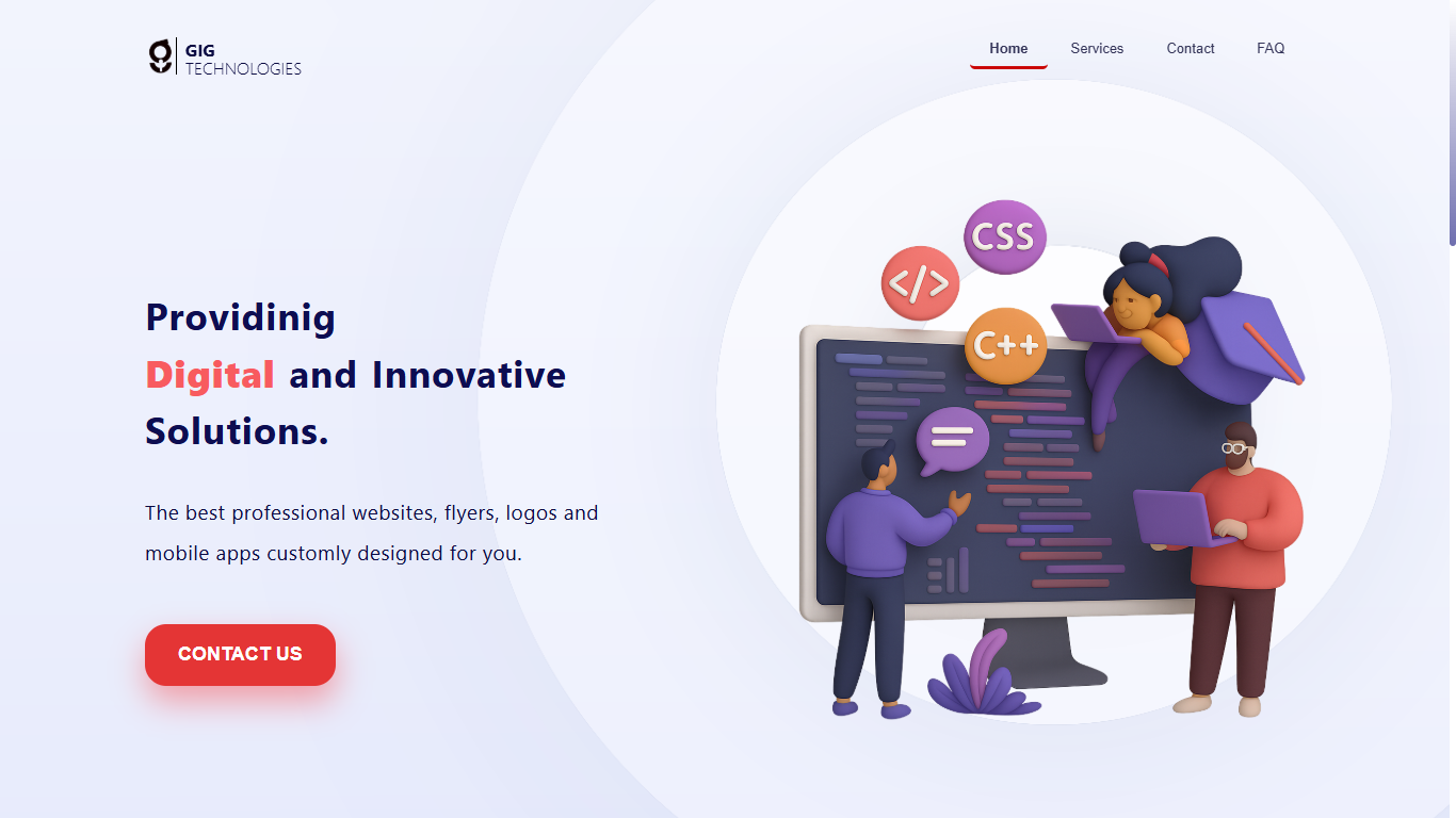 Image of Gig Technologies Website by Evans Teye